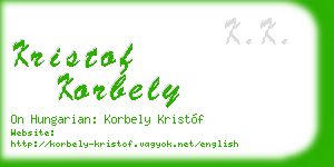 kristof korbely business card
